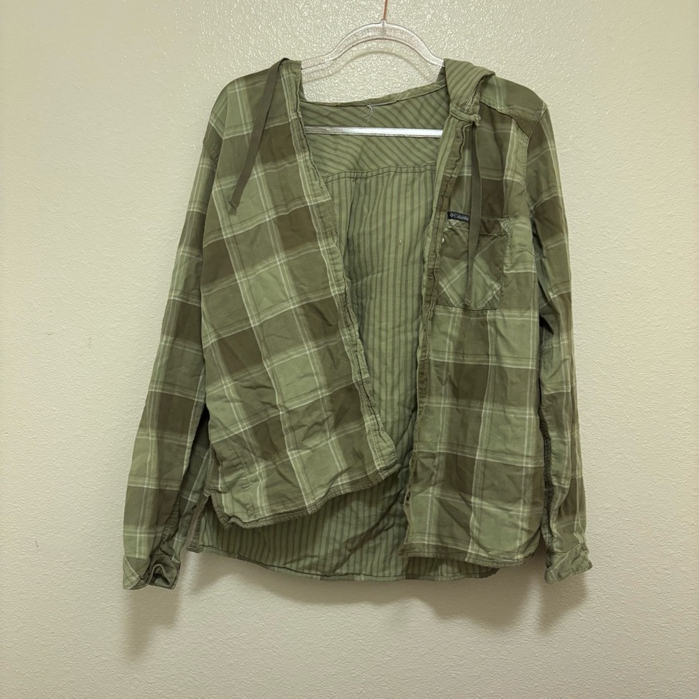 Columbia Olive Plaid Shirt